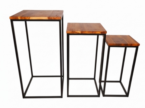 Elegant acacia side tables